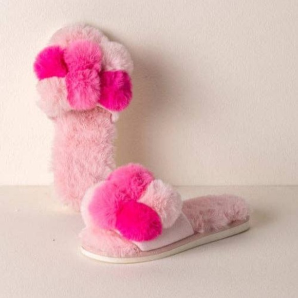 SHIRALEAH- SZ Small/medium 7-8 CARINA Slippers Hot Pink and Light Pinks - Picture 1 of 8